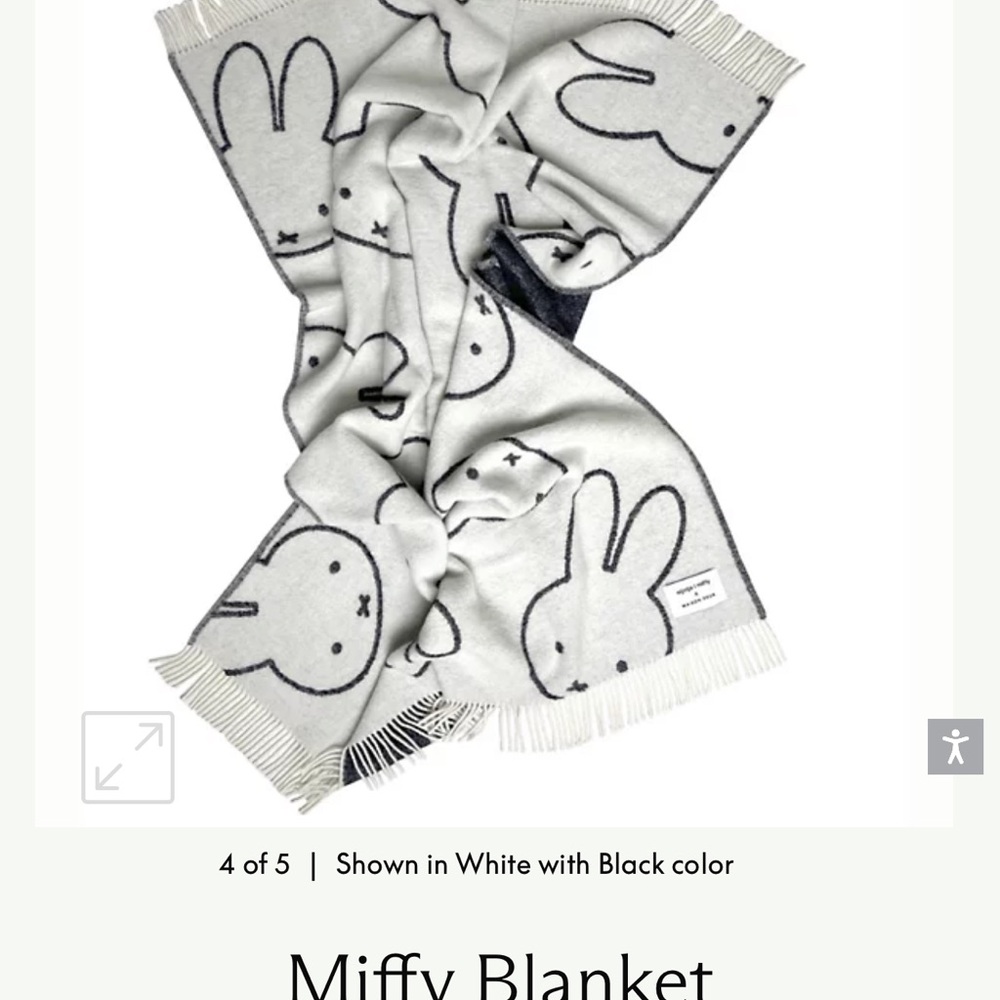 Miffy Blanket Black and White - Picture 2 of 2